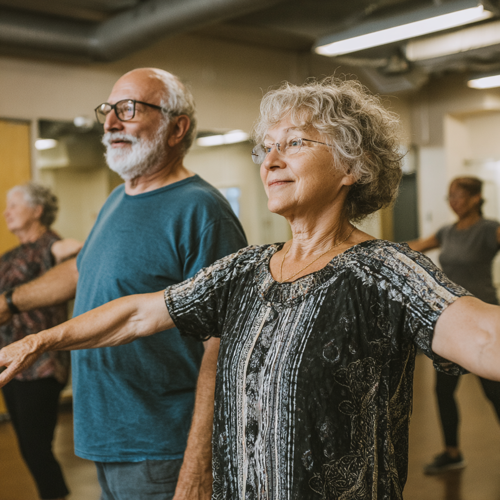 Older adults maintaining balance and stability through natural movement patterns